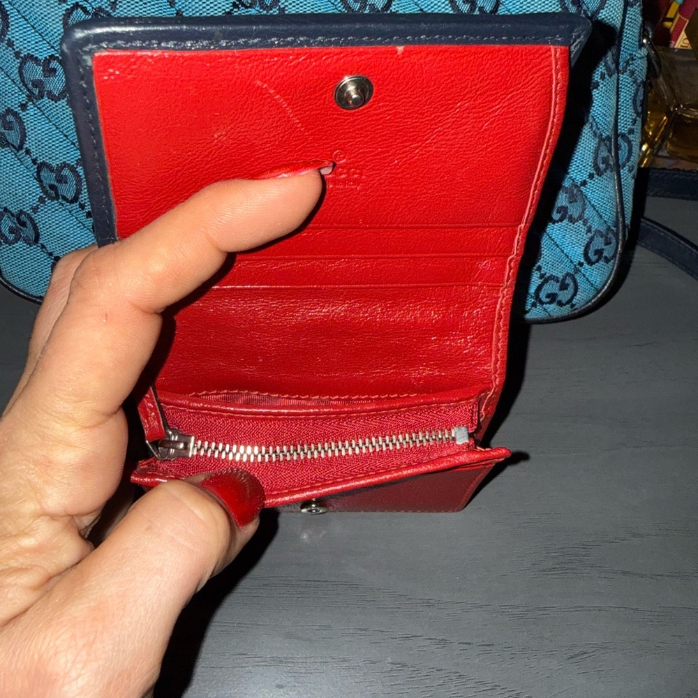 EUC Gucci Marmont Blue Women's Bag with matching wallet bundle - Picture 3 of 16